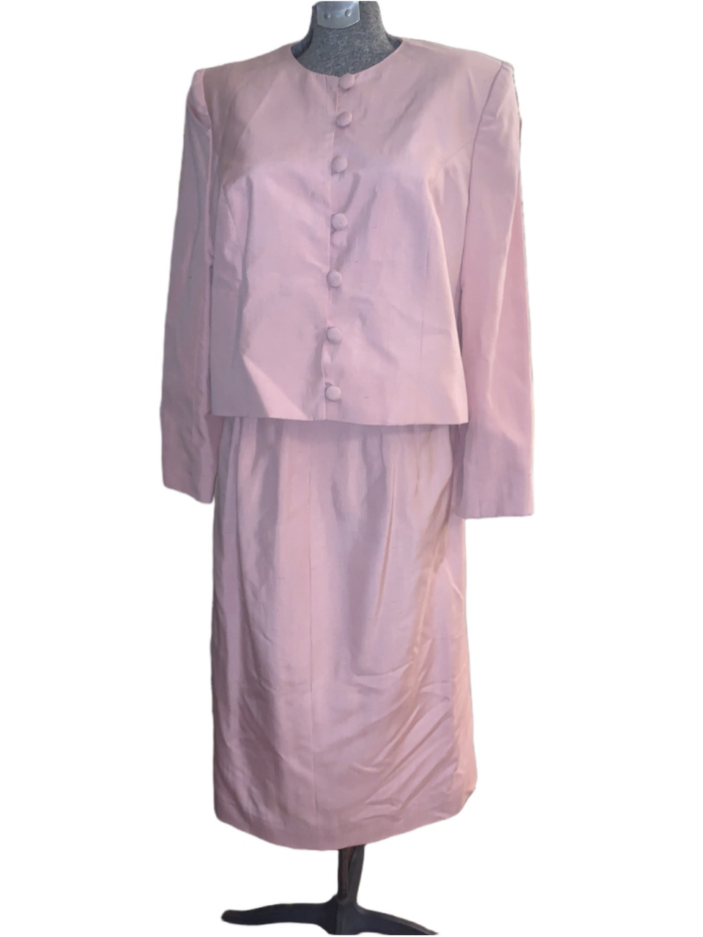 Women's Unbranded Pink silk skirt suit M